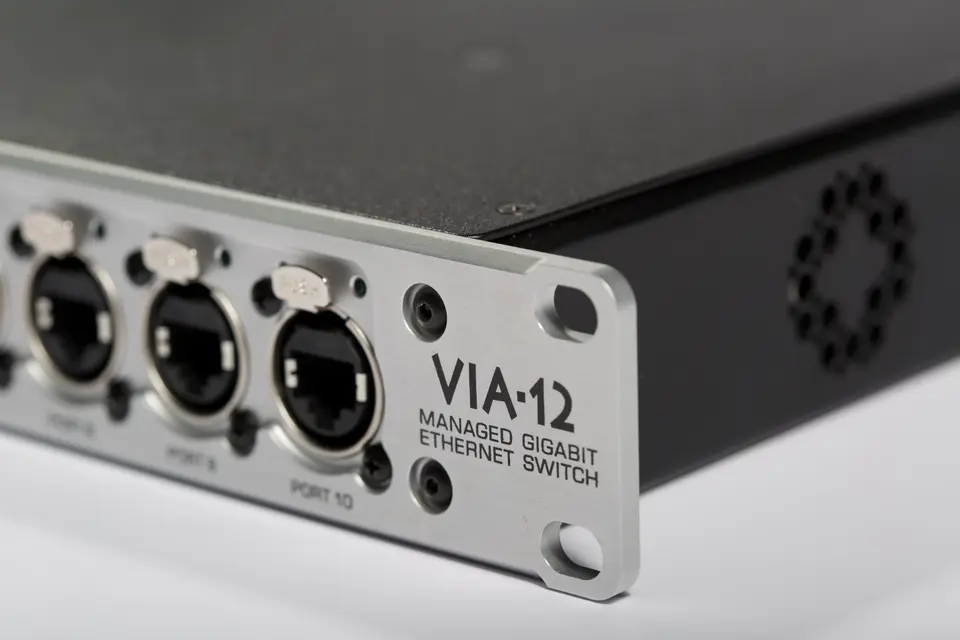 VIA-12 rack-mount Ethernet switch — entertainment lighting network product design