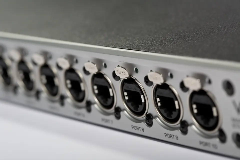 VIA-12 switch detail — commercial lighting control industrial design for Acuity Brands