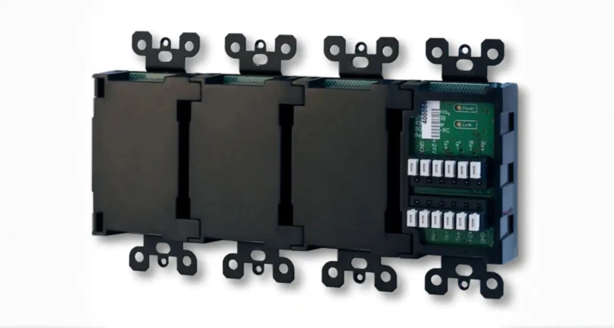 Vignette wall station detail — DMX architectural lighting control product design