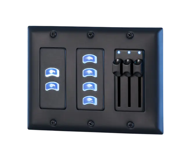 NSB wall station — Decora style DMX lighting control industrial design