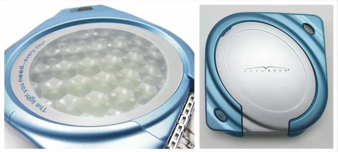 Litebook Elite portable light therapy device — medical wellness product design by Creative Coefficient